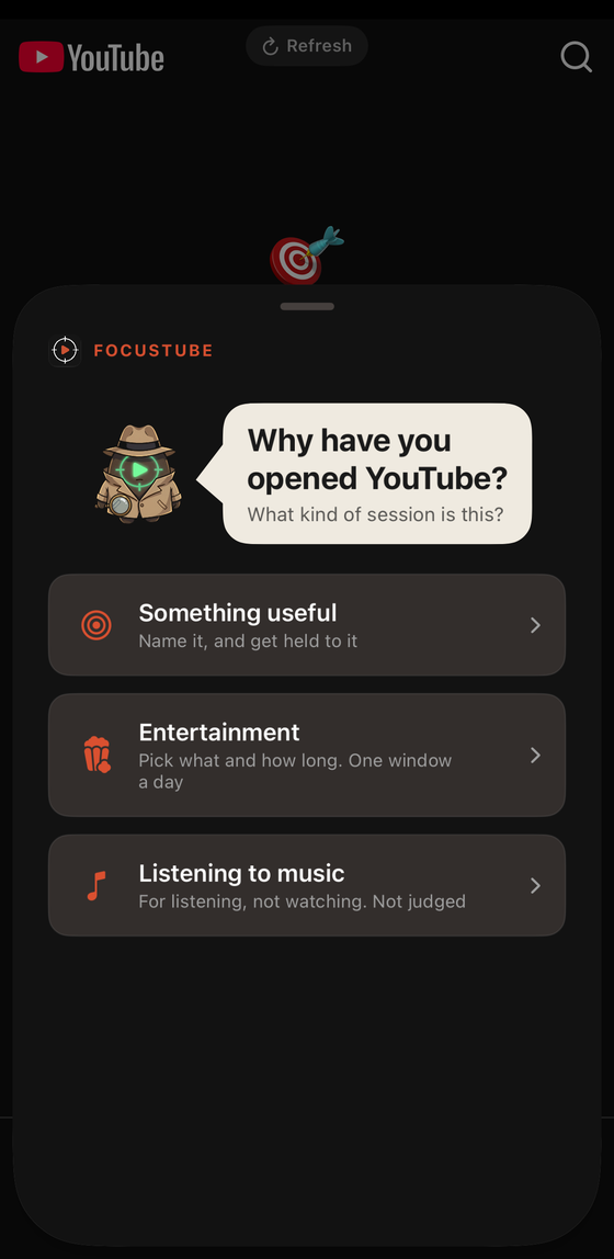 Tell Nudge why you've opened the app